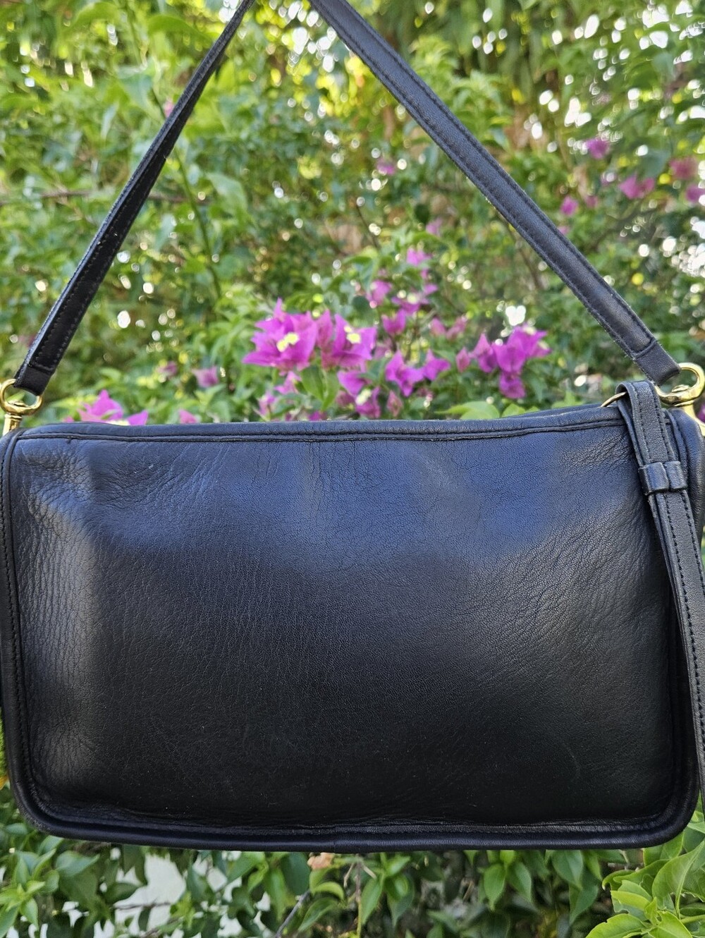 Vintage Coach 9455 Basic Bag Black Leather Crossbody Hangtag Costa Rica